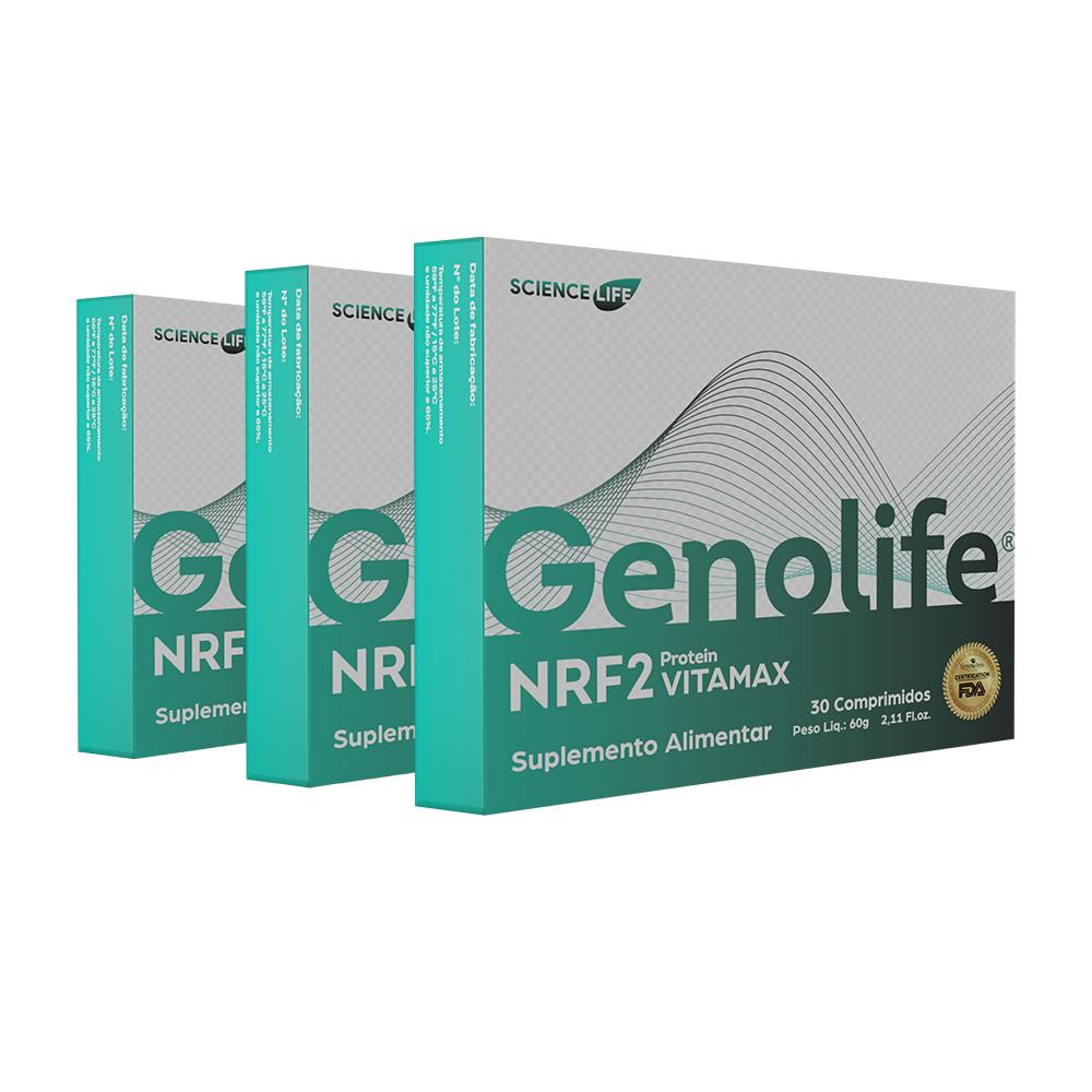 Genolife NRF2 Protein - 30 Tabletes - Kit com 3 Unidades 